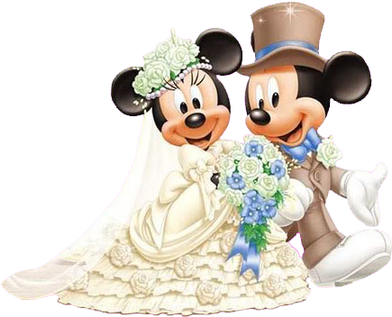 Disney - Disney Wedding Mickey And Minnie (451x368), Png Download