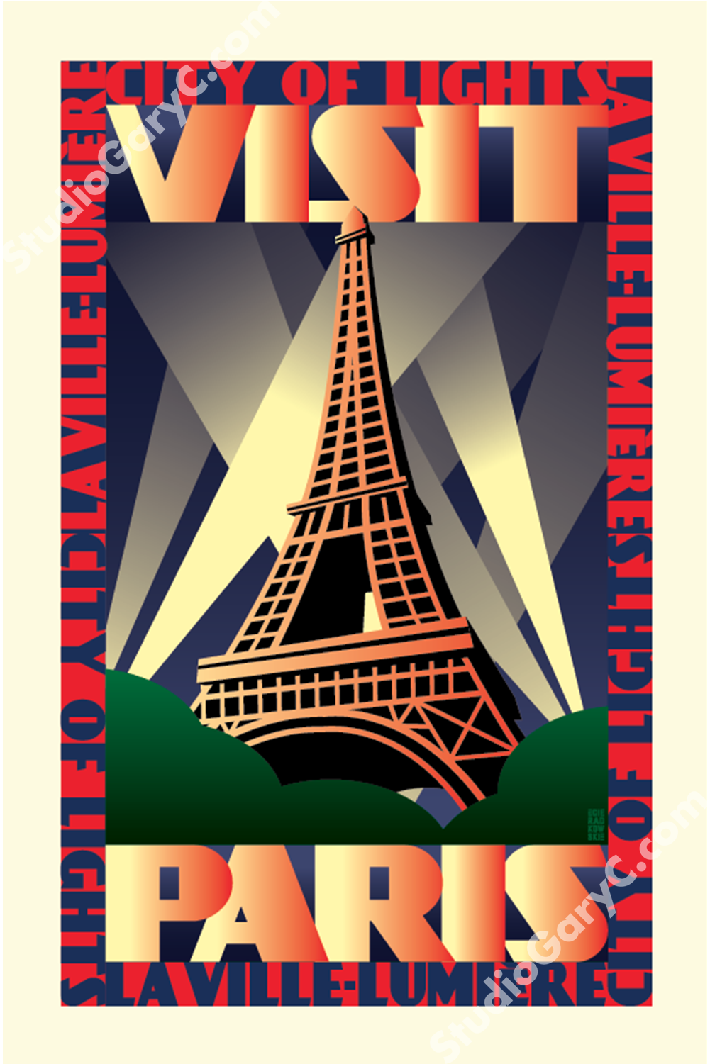 Art Deco 1930's Paris Travel Poster - Art Deco Paris Posters (1500x1500), Png Download