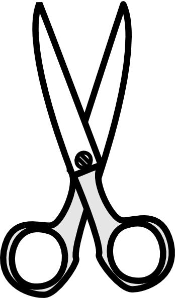 Scissors Black And White (348x594), Png Download