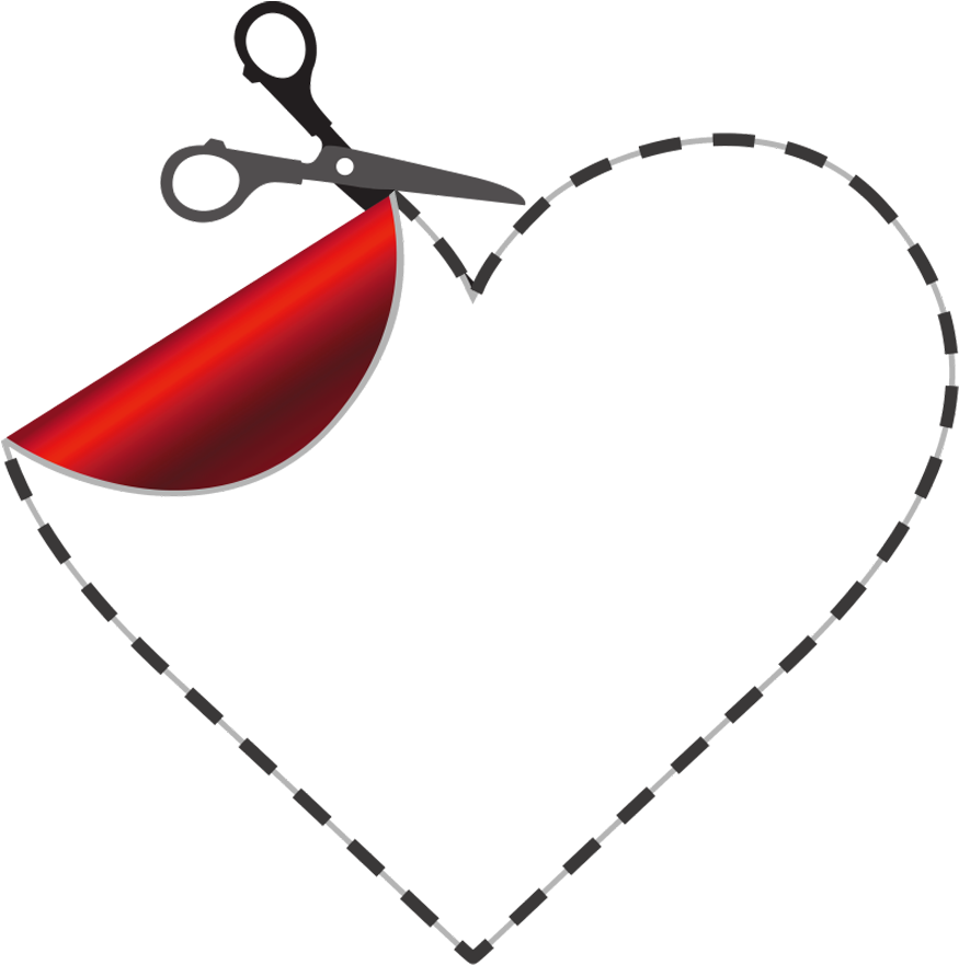 Scissor Heart Clip Art (900x908), Png Download