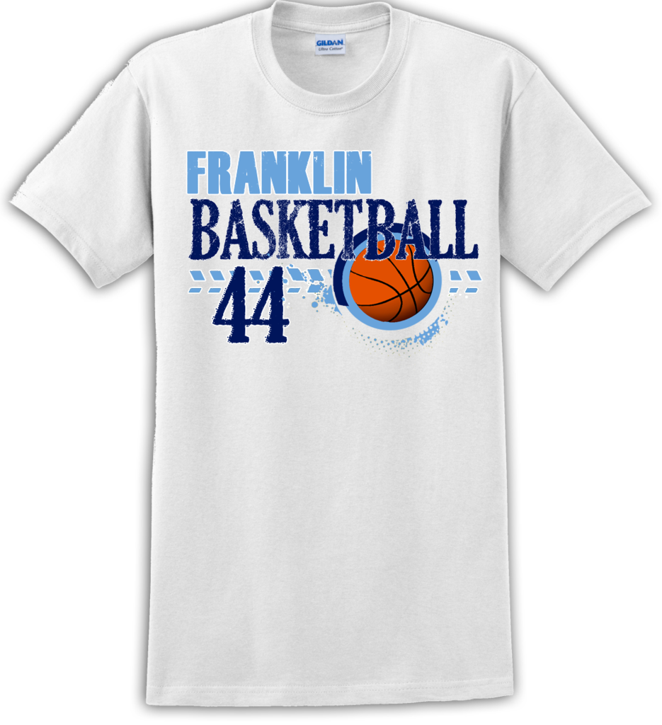 Franklin Basketball Court T-shirt With Player Number - Sports (935x1024), Png Download