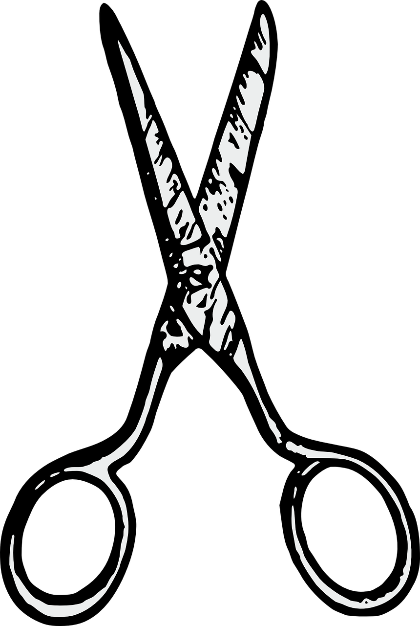 Scissors Clipart Lever - Tesoura De Barbeiro Png (860x1280), Png Download