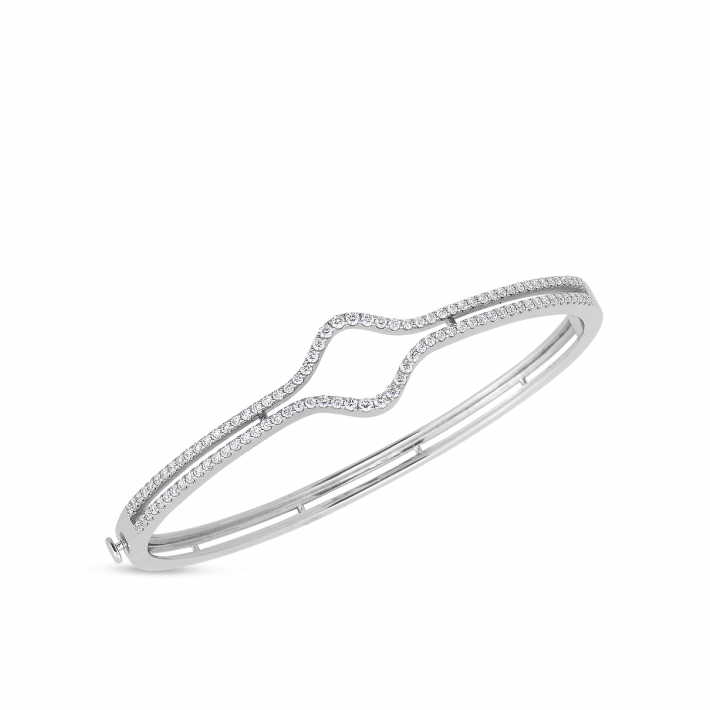 Roberto Coin Art Deco Bangle With Diamonds - Engagement Ring (1410x1800), Png Download