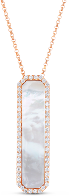 Roberto Coin Mother Of Pearl & Diamond Pendant (1000x1000), Png Download