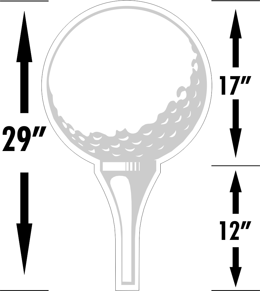 Golf Ball Sponsor Tee Large Yard Sign W/tee Starting - Circle (895x1002), Png Download
