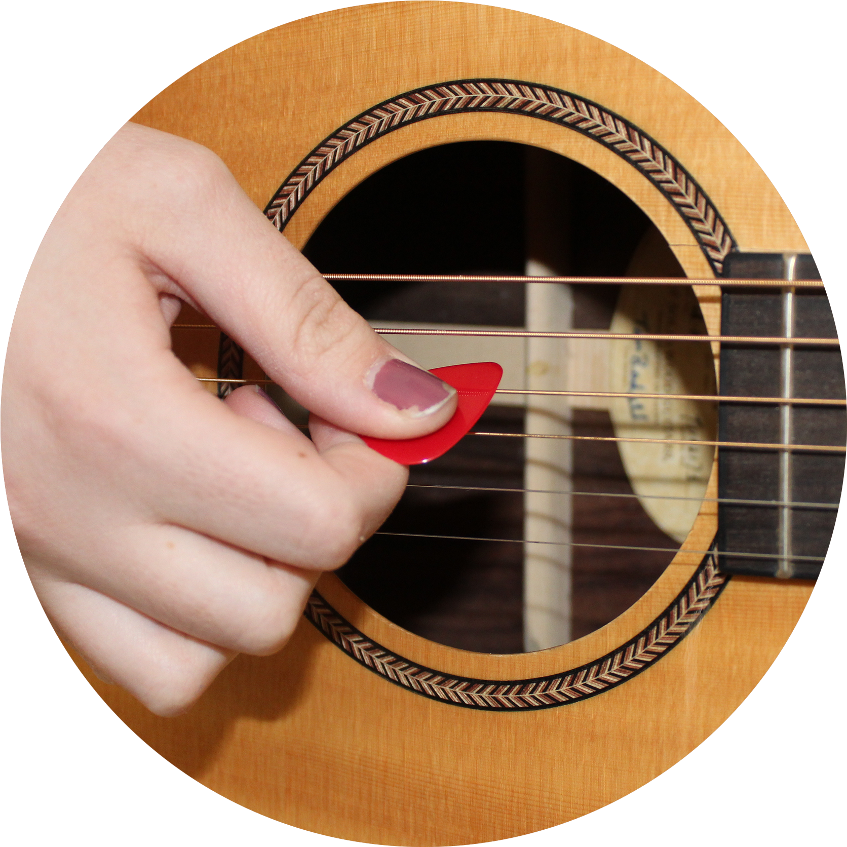 A Pale Hand With Mauve Nail Polish Strokes The Strings - Dlrg Jugend (1694x1731), Png Download