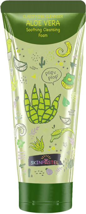 Skinpastel Aloevera Soothing Clearning Foam Small - Cosmetics (600x800), Png Download