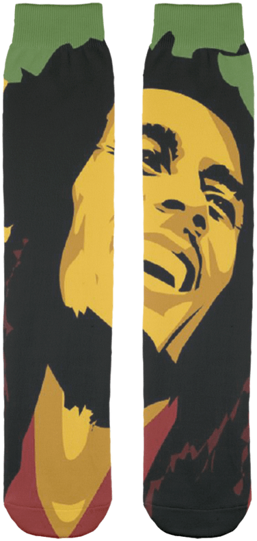 Bob Marley Print Socks - Sock (1000x1000), Png Download