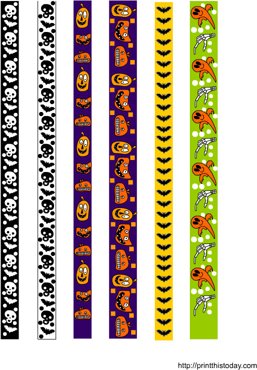 Free Printable Halloween Washi Tape Set 1 Pegatinas, - Pattern (612x792), Png Download