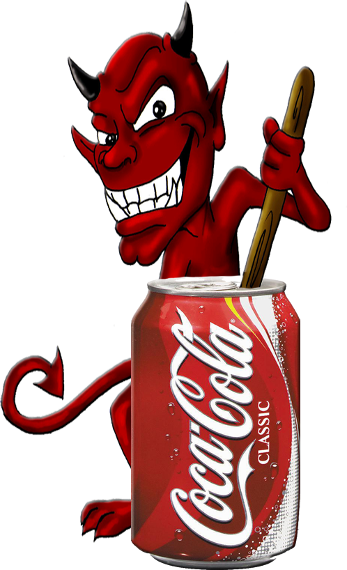 Tweet - Coca Cola Devil Sign (498x818), Png Download
