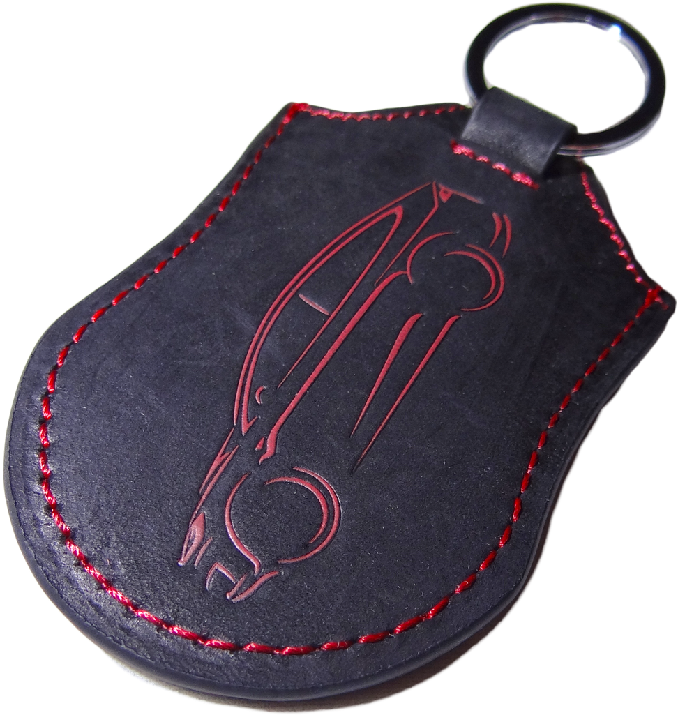 Tesla Model X Key Distressed Black Leather Fob Pocket - Keychain (1280x1280), Png Download