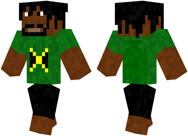 Bob Marley - Green And Black Minecraft Skins (804x576), Png Download