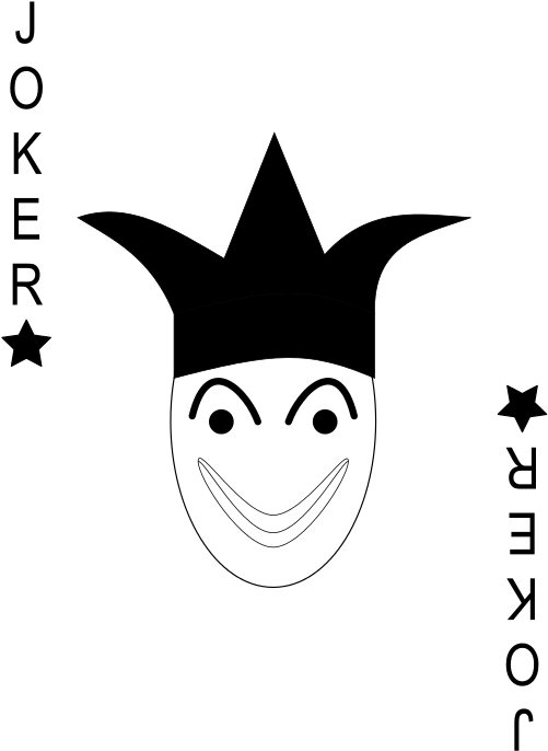 Cards Joker Black - Simple Joker Playing Card (548x767), Png Download