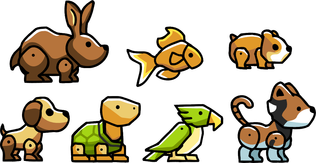 Pets - Scribblenauts Animals (1093x565), Png Download