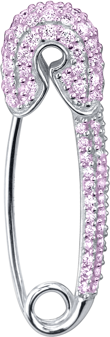 Medium Pink Sapphire Safety Pin Earring - Engagement Ring (1800x1800), Png Download