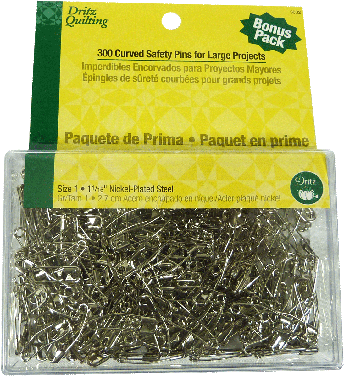 300 Curved Safety Pins Dritz Quilting - Chain (1200x1200), Png Download