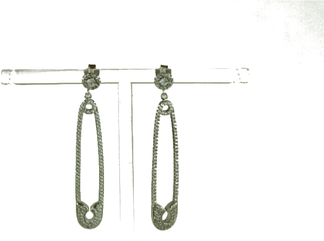 Crystal Safety Pin Earrings - Earrings (800x600), Png Download