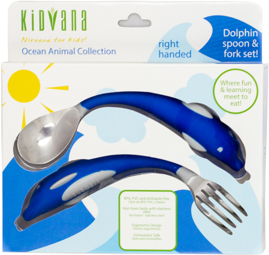 Blue Dolphin Cutlery Fork And Spoon Set - Cutlery (600x584), Png Download