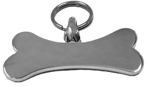 Small Horizontal Bone Tag Sterling Silver - Chain (600x600), Png Download