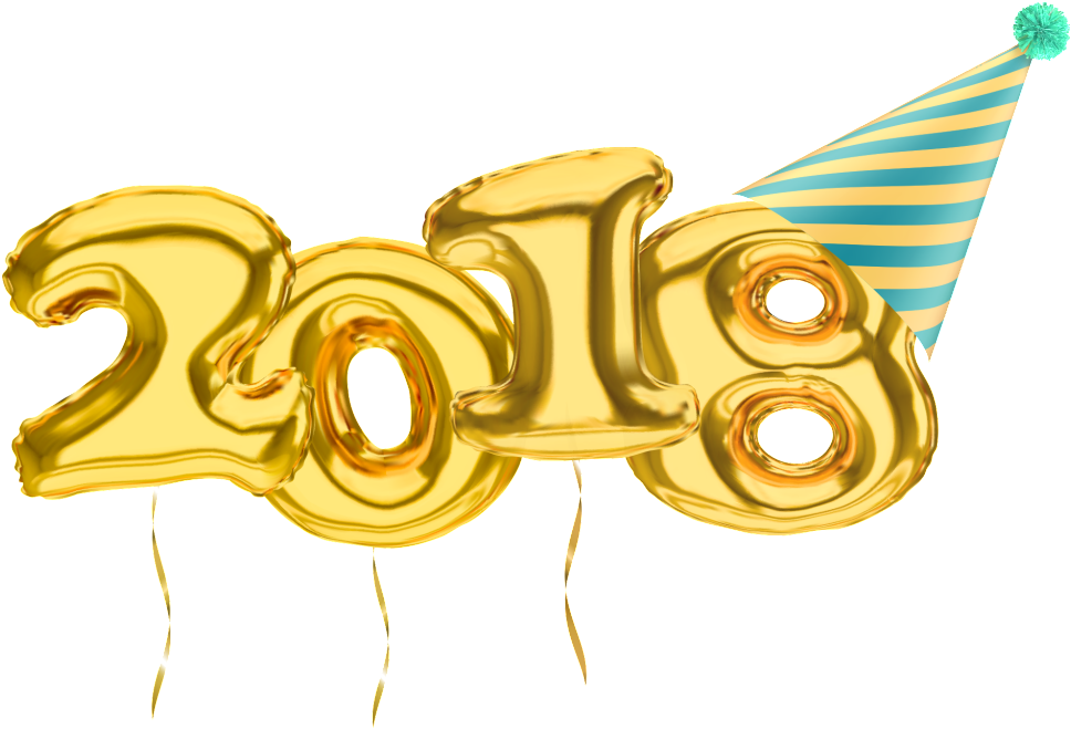 El Arte De Navidad Oro - Happy New Year 2019 Png Balloons (1024x1024), Png Download