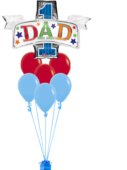 #1 Dad Balloon Bouquet - Father's Day Balloon Bouquet (600x600), Png Download