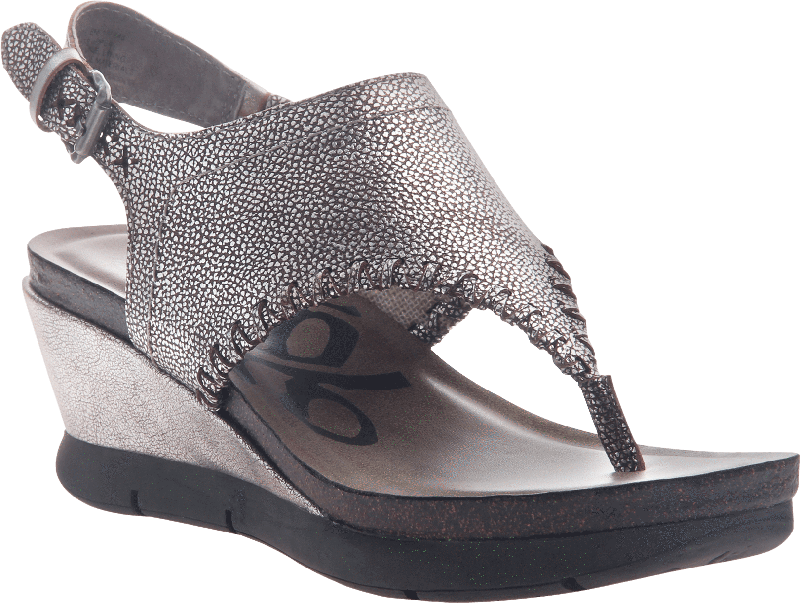 Womens Thong Wedge Sandal Meditate In Silver - Sandal (1782x1782), Png Download
