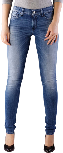 Replay Luz Jeans Skinny Hyperflex Stretch Denim Blue - Jeans (490x653), Png Download