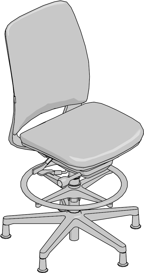 Stl-knit Bk, No Arms, Glides - Office Chair (1200x1200), Png Download