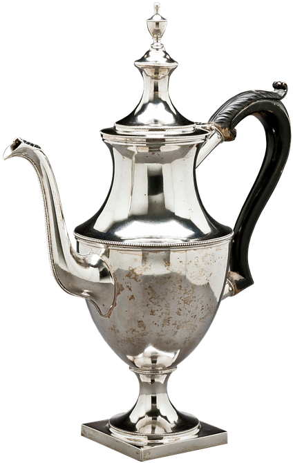Silver Coffeepot, Coffeepot, Antique, Silverware - Coffee Pot (517x720), Png Download