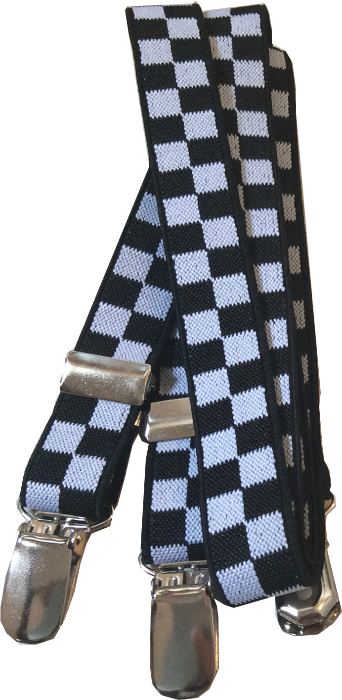 Black & White Checkered Suspender - Tartan (1500x1500), Png Download