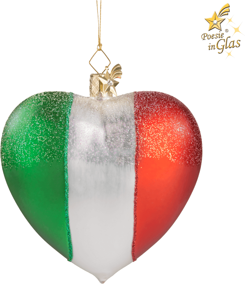 Heart Flag Italy - Christmas Ornament (1000x1000), Png Download
