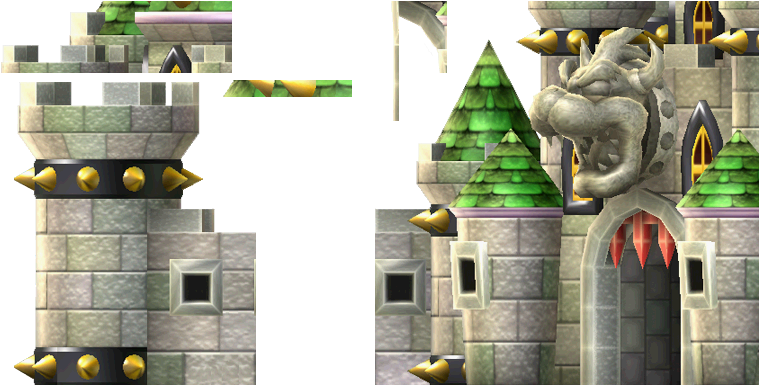 Castle Sprite Png - Bowser Castle Nsmbw (800x600), Png Download