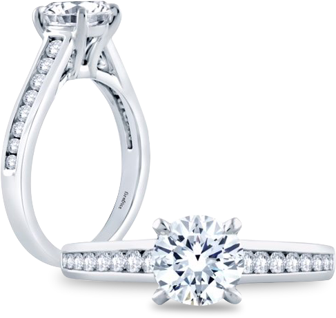 640 X 640 5 - Twisted Band Engagement Ring Cathedral (640x640), Png Download