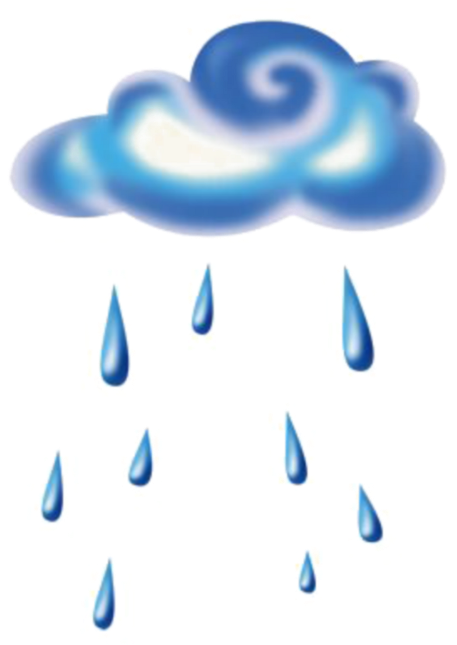 Nube Sticker - Rain Watercolor Png (1024x1024), Png Download