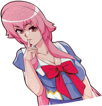 Yuno Gasai Peeker Sticker - Cartoon (1280x1280), Png Download