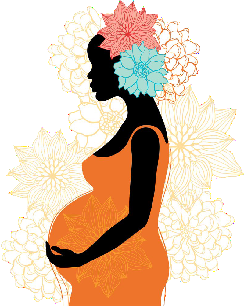 Illustration Of A Pregnant Woman Wearing An Orange - Illustration (1000x1000), Png Download