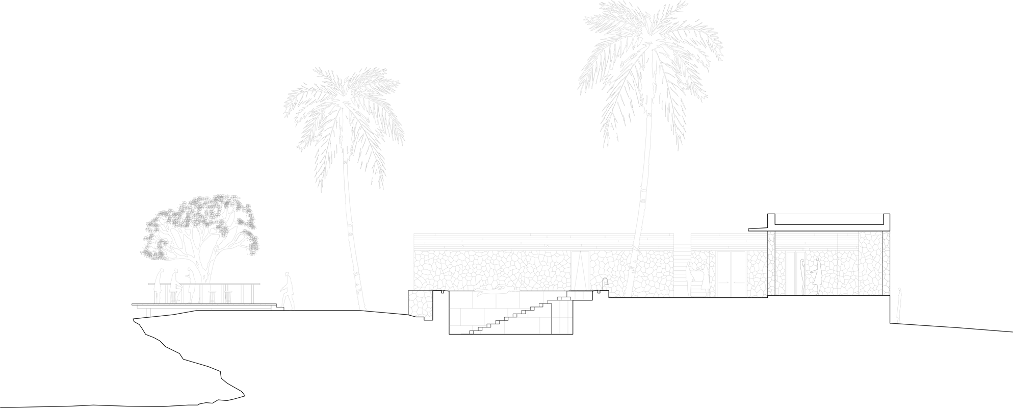 Main House Elevation - Sketch (1987x800), Png Download