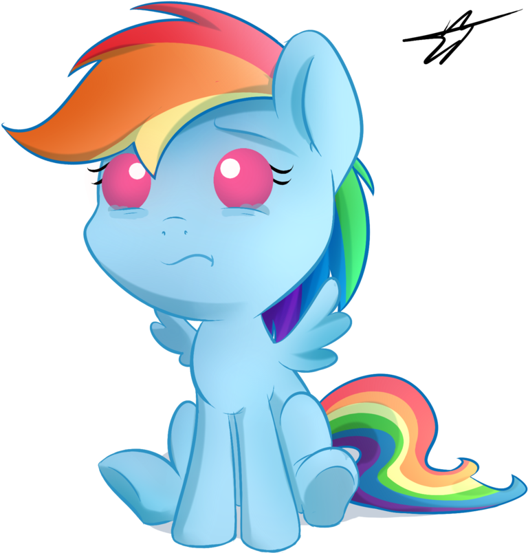 Kyodashiro, Baby, Baby Pony, Crying, Female, Filly, - De Baby Rainbow Dash (768x804), Png Download