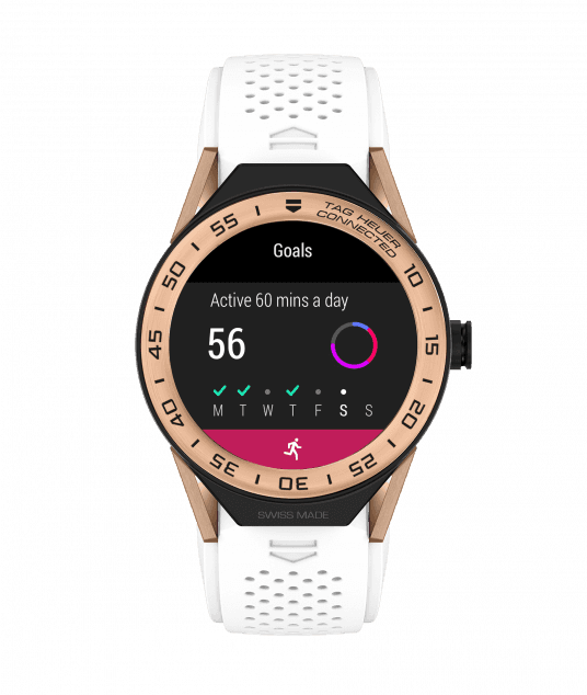 Tag Heuer Connected Modular 45 Mm Fine-brushed Rose - Tag Heuer Connected Blue (536x634), Png Download