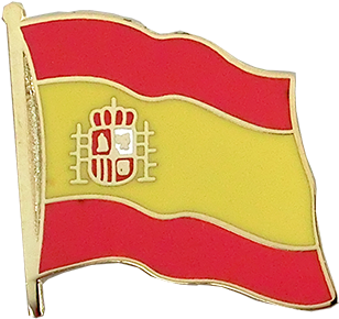 Flag Lapel Pin Spain With Crest - Spain Flag Pin (750x469), Png Download