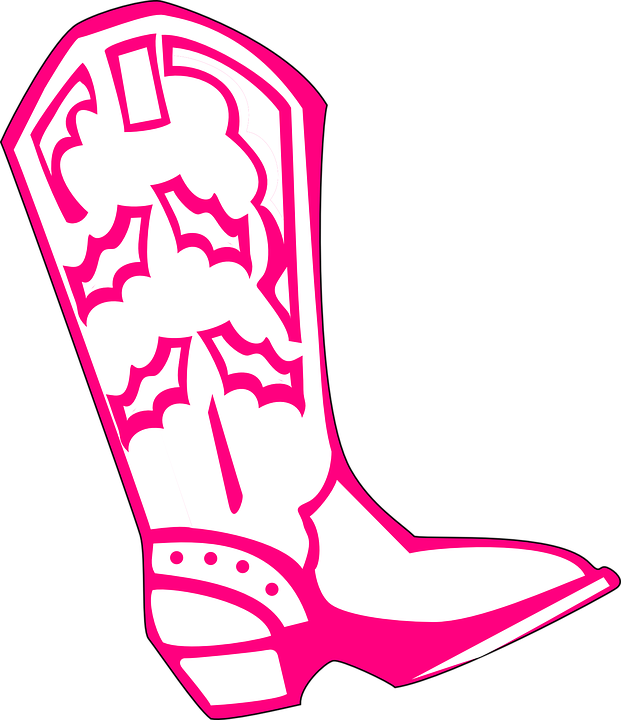 Cowgirl Hat Clipart 26, - Pink Cowboy Boot Png (621x720), Png Download