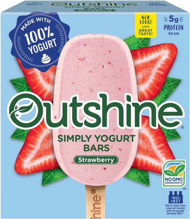 Outshine Strawberry Simply Yogurt Bars - Outshine Yogurt Bars (750x750), Png Download