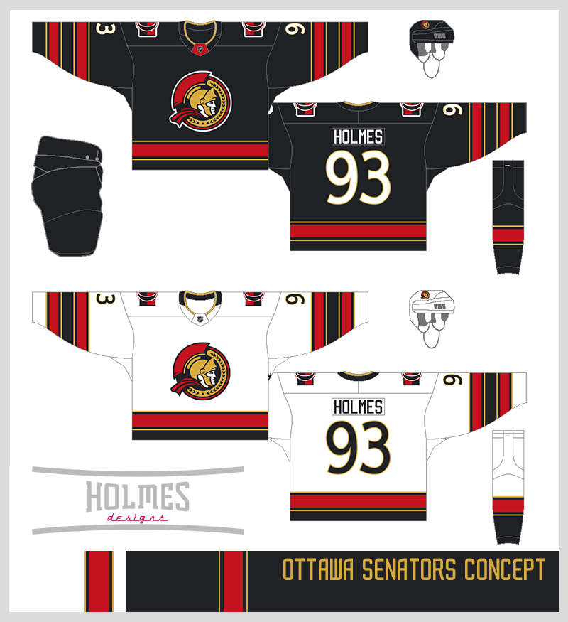 Washington Capitals - Ottawa Senators Jersey Concept Adidas (800x875), Png Download