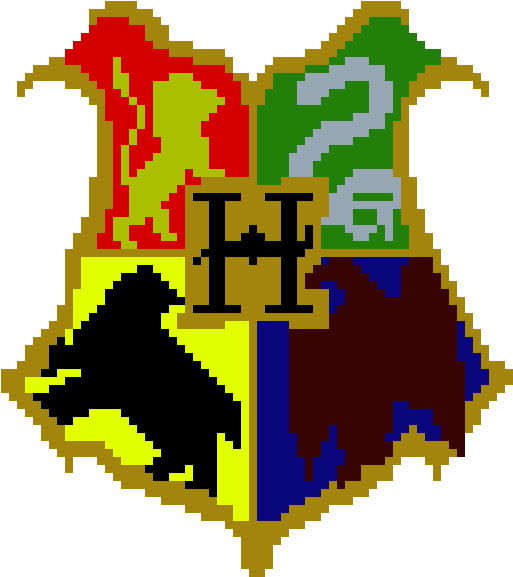 Hogwarts Symbol Finished - Harry Potter Pixel Art (1200x1200), Png Download