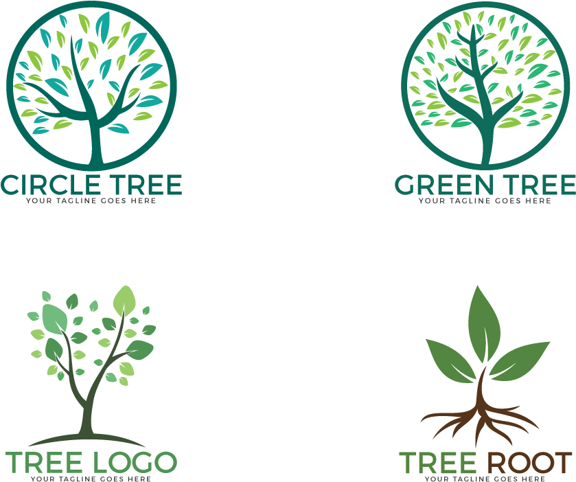 Set Of Tree Logos - Illustration (1500x1000), Png Download