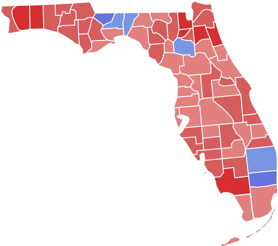 1998 Florida Gubernatorial Election - Florida Election Results 2018 (1200x1063), Png Download
