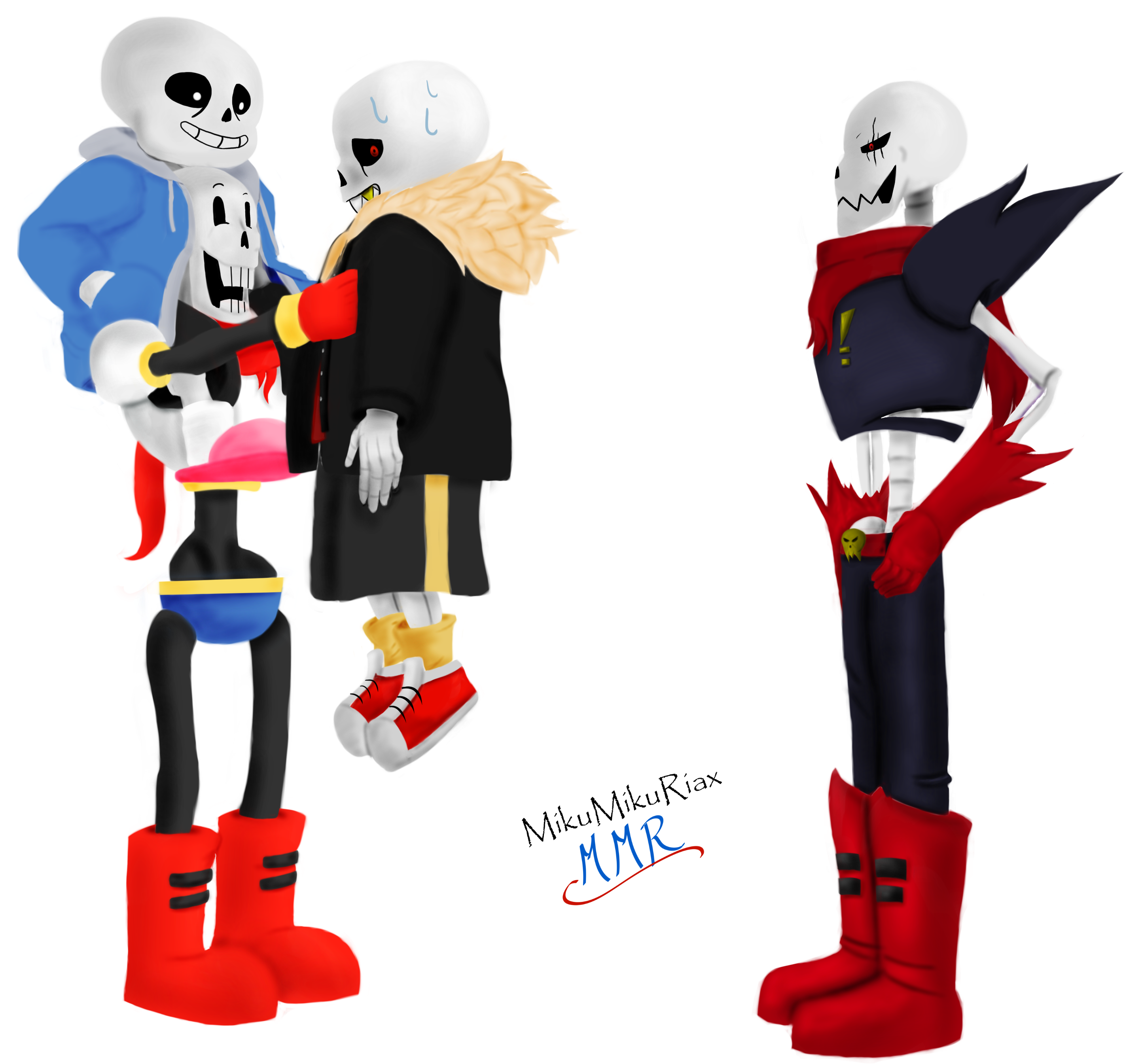 Anime, Undertale, Papyrus, Sans - Cartoon (3000x3000), Png Download
