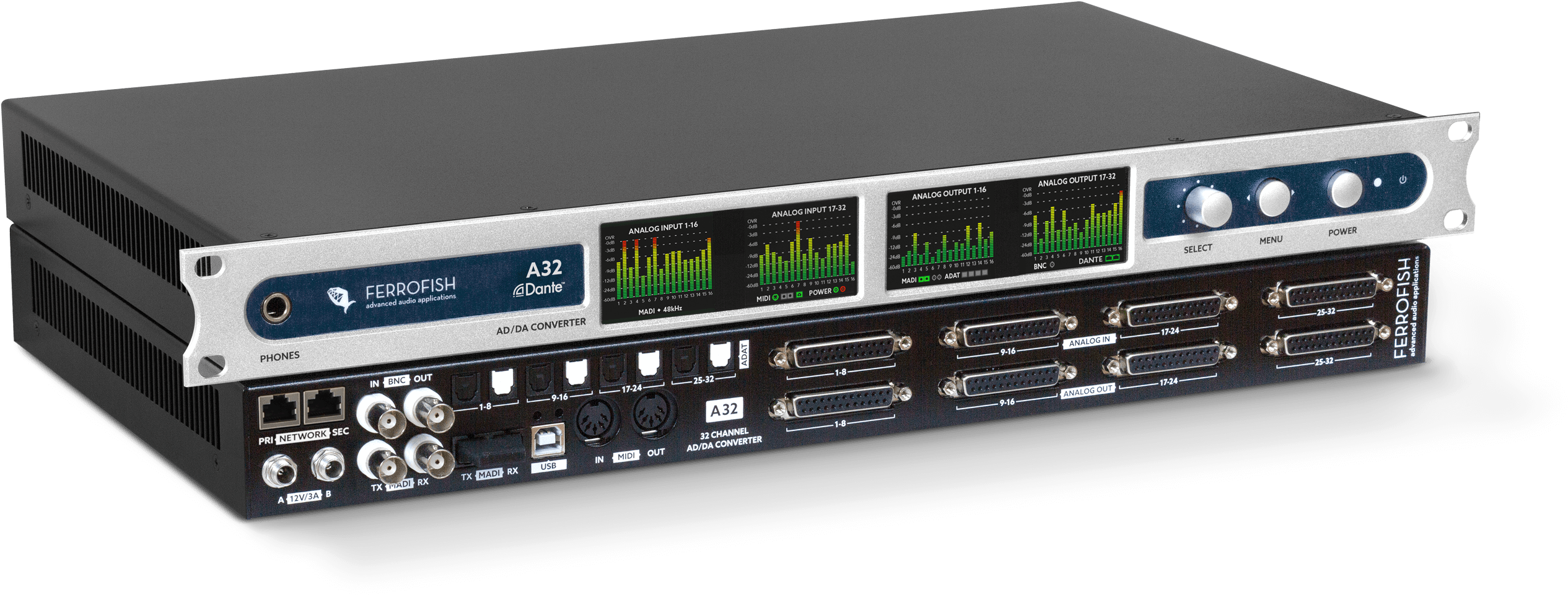 Ferrofish A32 Dante - Cassette Deck (3000x1611), Png Download