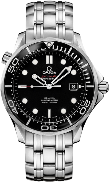Omega Seamaster Diver 300m Co-axial Watch - Tag Heuer Silver Black Watch (800x800), Png Download