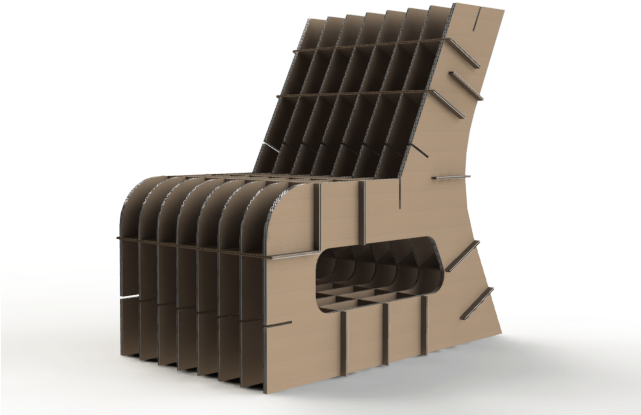 Corrugated Cardboard - Child's Chair - Corrugated Cardboard Chair (640x480), Png Download